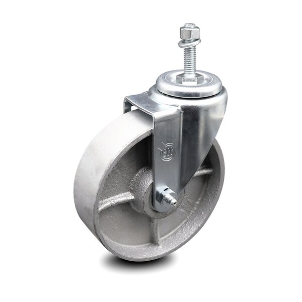 Service Caster 5 Inch Semi Steel Wheel Swivel 3/8 Inch Threaded Stem Caster SCC-TS20S514-SSS-381615 - main